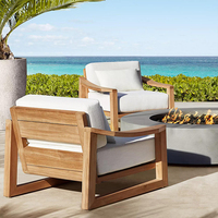 Conjunto de sofá de jardín de teca moderno de lujo personalizado de gama alta Muebles de exterior impermeables Terraza Hotel Patio Sofá de teca Fabricante