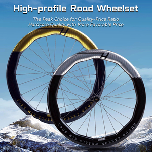 ชุดจานเบรกจักรยานเสือหมอบแบบ700C ชุดล้อคาร์บอนไฟเบอร์ความลึก4550 6560กว้าง28มม. แบบไม่มีท่อ - Product Image 2