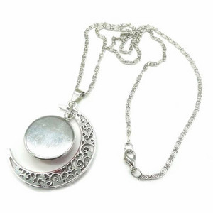 Venta al por mayor de moda plata 12 Zodiaco astrología galaxia y luna creciente colgante de cuentas de cristal collar de regalo - Product Image 3