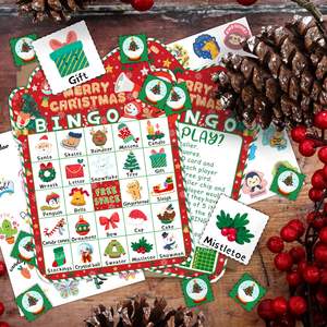 <span class=keywords><strong>Jeu</strong></span> de <span class=keywords><strong>Bingo</strong></span> de Noël pour enfants adultes 24 joueurs cartes de <span class=keywords><strong>Bingo</strong></span> jeux de Noël avec autocollants de récompense activités <span class=keywords><strong>jeu</strong></span> de fête de famille - Product Image 5