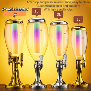 Torre Dispensadora de Cerveza y Bebidas con Doble Grifo y Cubo de Hielo LED - Logotipo y Color Personalizables, Suministros de Bar de Grado Alimenticio - Product Image 6