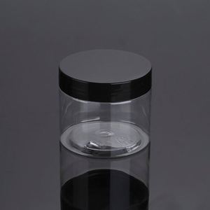 12 oz 16 oz 2 oz 4 oz 8 oz Plastic Jars Clear PET Straight Sided Jars Lined with metal lid Black Smooth Lined Caps