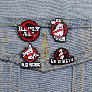 Creative gothique drôle citations émail broches signes d'avertissement pour rayonnement <span class=keywords><strong>radioactif</strong></span> course drapeau métal broches revers Badges bijoux - Product Image 2