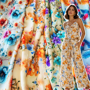 100% Tela de rayón Impresión digital Tela Challis Spun Tela de viscosa de rayón <span class=keywords><strong>para</strong></span> vestido de ropa de mujer - Product Image 1