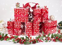 Boîtes cadeaux de Noël avec couvercles, rubans et papiers de soie, boîtes cadeaux carrées