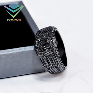 Anillo de Hombre Personalizado de Plata de Ley 925 Chapado en Oro con Diamantes Moissanite Negros VVS Color D, Certificado GRA, Joyería Hip Hop - Product Image 3