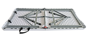 122cm <span class=keywords><strong>4</strong></span> pies plegable plástico <span class=keywords><strong>Picnic</strong></span> <span class=keywords><strong>4</strong></span> pies Mesa campamento fiesta comedor mesas plegable por la mitad mesa de banquete con asa - Product Image 5