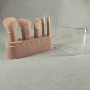 Nuevo juego de brochas de maquillaje de 5 piezas para viajar con pelo de nailon y mango de plástico-Imprescindible portátil para cara y <span class=keywords><strong>ojos</strong></span> - Product Image 4