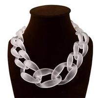 Colliers à maillons épais et surdimensionnés en acrylique, collier statement en plastique, colliers à maillons exagérés, colliers tendance