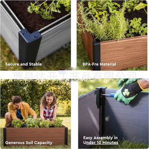 Solid Wood Garden Bed <b>Planter</b> Box Outdoor <b>Vegetable</b> Flower Pot Durable Eco Friendly Multipurpose Planting Container - Product Image 1