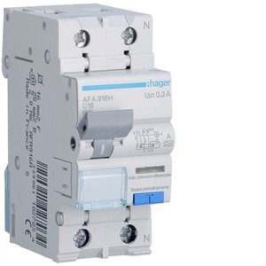 Hager Rcbo 1P+N 16A Tipo A 300mA Curva C 6000A per Protezione Elettrica - Product Image 1