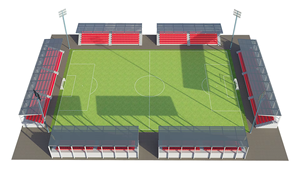 <span class=keywords><strong>Cage</strong></span> <span class=keywords><strong>de</strong></span> football modulaire LDK pour intérieur et extérieur, terrain <span class=keywords><strong>de</strong></span> football, <span class=keywords><strong>stade</strong></span> complet avec gazon artificiel, clôture et sièges pour spectateurs - Product Image 5