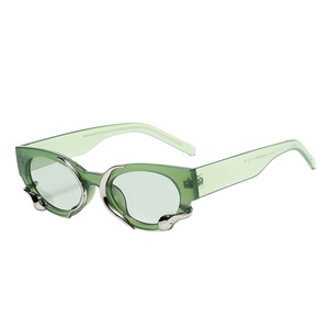 2024 New Personalized Fashion Solid Snake Sunglasses Small Oval <b>Frame</b> Y2K Retro Cat Eyes Sunglasses - Product Image 4
