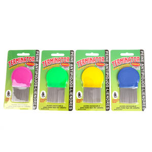 Diente fino <span class=keywords><strong>de</strong></span> acero inoxidable plástico aguja larga piojos pulgas perro Animal baño depilación aseo peine <span class=keywords><strong>Nit</strong></span> Kit <span class=keywords><strong>de</strong></span> limpieza - Product Image 2