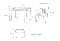 HANYEE Ensemble table et chaises en plastique de qualité pour enfants, table d'activité rouge multicolore pour l'école, le parc, l'intérieur de la maternelle