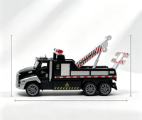 Camion de dépannage semi-alliage télécommandé 4 canaux à forte puissance avec éclairage LED, simulation de voiture de police de sauvetage, jouet