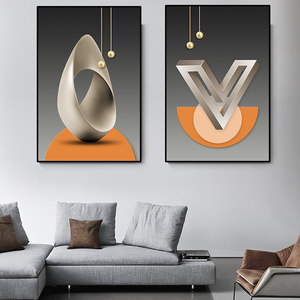 Arte Mural Moderno, Pósters Abstractos Nórdicos, <span class=keywords><strong>Cuadros</strong></span> en Lienzo Gris Naranja, Decoración del Hogar, <span class=keywords><strong>Cuadros</strong></span> para Sala <span class=keywords><strong>de</strong></span> Estar - Product Image 2