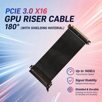 Câble Riser PCIe 3.0 X16 à Optimisation de Flux d'Air 16 Go/s, Rotation à 180 Degrés, Connecteurs Plaqués Or, Cordon d'Extension Verticale pour GPU PC