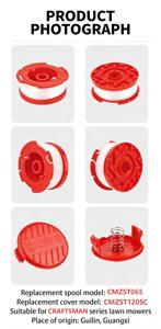 3pack String Trimmer Line Spool Cap & Spring CMZST120SC for Craftsman <b>Weed</b> Wacker CMCST900 CMCST915 CMESTA900 CMEST913 CMESTE920 - Product Image 4