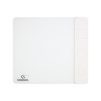 Tapis de souris pliable 3-en-1 en verre trempé et cuir PU avec charge sans fil 15W à charge rapide pour smartphone/montre/écouteurs Gaming