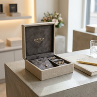 Boîte à bijoux en lin de qualité supérieure personnalisée avec fermeture magnétique pour les marques de luxe et l'affichage professionnel de portefeuilles