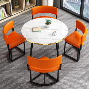 <span class=keywords><strong>Set</strong></span> Tavolo da Pranzo Rotondo con 4 Sedie Salvaspazio in Stile Nordico per Sala da Pranzo - Product Image 6
