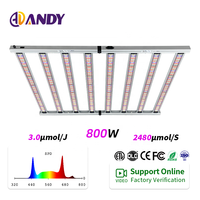 ANDY 4FT 120CM 800W spektrum penuh FR IR Dim dalam ruangan hidroponik Led tumbuh cahaya grosir
