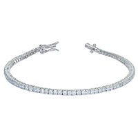 Bracelet tennis de luxe en argent sterling 925 avec moissanite, 2 mm, couleur D, clarté VVS1, sertissage à 4 griffes, fermoir double sécurité, finition raffinée
