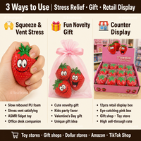 Jouet Squishy Anti-Stress Southpeak - Fidget Toy Squishy Factory - Fraise à Remontée Lente - Cadeau Anti-Stress 10cm
