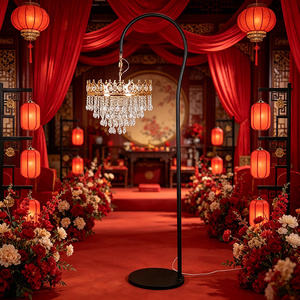 โคมไฟคริสตัลทรงหยดน้ำแบบเรียงซ้อน ประดับตกแต่งเวทีงานแต่งงาน ให้แสงสว่างสวยงามหรูหรา สำหรับตกแต่งห้องจัดเลี้ยงงานแต่งงาน - Product Image 1