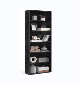 <span class=keywords><strong>OUHAN</strong></span> Bibliothèque, Bibliothèque ouverte à 6 niveaux avec rangement réglable, unité sol à plancher, Noir - Product Image 1