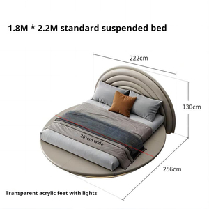 Camas Tapizadas con Cabecera Alta a Precio Económico, Camas Dobles, Queen, King Size, Muebles de Dormitorio de Lujo para Hotel, Cama Redonda con Almacenamiento - Product Image 6