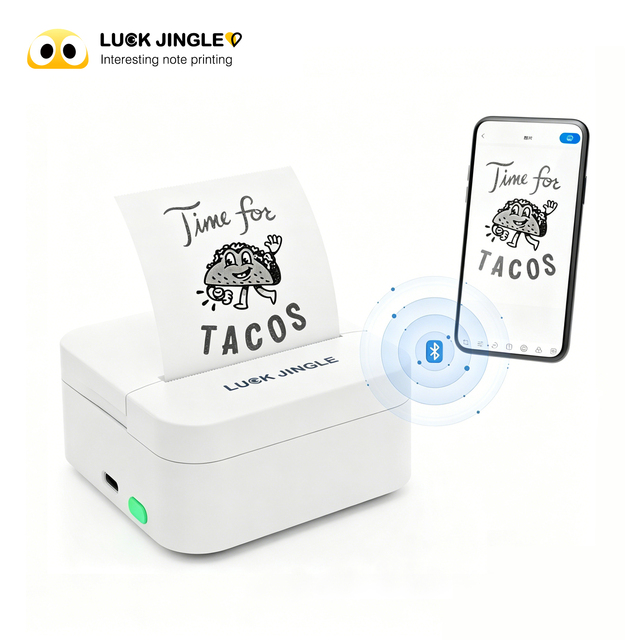 LUCK JINGLE Portable Mini Thermal Printer with for 203dpi Resolution 1200mAh Battery for Label Maker Custom in Stock
