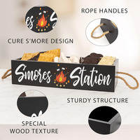 Poli S'mores Station Box Kit Rustique Camping Décor Caddy De Stockage pour Fire Pit Maker Ferme Cuisine Bar Titulaire BBQ Caractéristiques