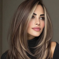 Pelucas de Cabello Humano Virgen con Frente de Encaje 13x4, Color Castaño Ceniza con Reflejos 12A, Calidad Kosher, para Mujer