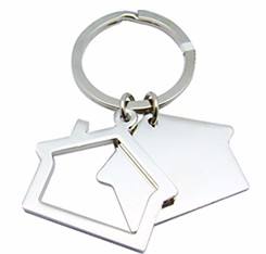 Porte-clés personnalisé de haute qualité avec logo gravé, pour agent <span class=keywords><strong>immobilier</strong></span>, porte-clés en métal vierge en forme de maison, sublimation - Product Image 6