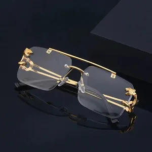 Kenbo Eyewear Luipaard Randloze Zonnebril 2024 Nieuwe Collectie Stijl Vierkante Zonnebril Unisex Voor Mannen Vrouwen