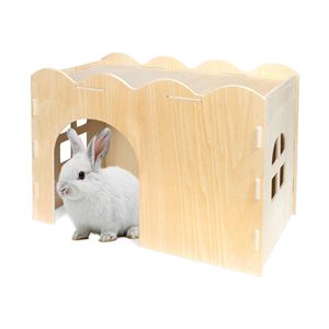 Wooden Rabbit Hiding <b>House</b> Medium Size Durable Pet <b>Bed</b> For Small Pets - Product Image 1