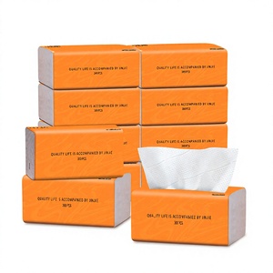 Mouchoirs en papier orange 5 plis doux <span class=keywords><strong>Kleen</strong></span>, paquet de 10, pour la maison, le bureau et l'hôtel - Product Image 1