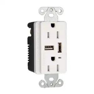 OSWELL 4.6A Type A Intelligent And Safe Charging Over USB Port Duplex Outlet USB Charger For Phone Tablet Laptop