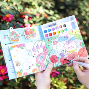 LISI Nouveaux Livres de Peinture Miniatures Mignons et Peignables pour Enfants avec 12 Couleurs de Peinture Aquarelle, 24 Feuilles, Impression Numérique - Product Image 4