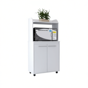 Carrito de Cocina Charlotte con 1 Estante y 2 Puertas, Color Blanco, con Ruedas, Diseño Moderno - Product Image 1