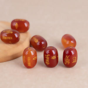 Lot d'usine direct Agate rouge <span class=keywords><strong>Ping</strong></span> Fu perles de baril Agate noire Solution de repassage Taisui Fu Layuan bijoux à bricoler soi-même perles de pierre - Product Image 1