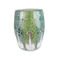Tabouret en céramique Jingdezhen Art Déco, nouveau style vintage, motif papillon peint à la main, vert Bok Choy, pour la maison, l'extérieur et le jardin