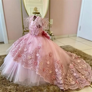 Vestido <span class=keywords><strong>de</strong></span> Tul Azul para Niña <span class=keywords><strong>de</strong></span> las Flores para Boda con Apliques, Vestido <span class=keywords><strong>de</strong></span> Princesa Hinchado para Fiesta <span class=keywords><strong>de</strong></span> Cumpleaños, Primera Comunión, Baile - Product Image 3