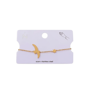 Pulsera de Acero Inoxidable Estilo Gaviota, Chapada en Oro, Cadena de Eslabones, Joyería Unisex para Regalo - Product Image 2