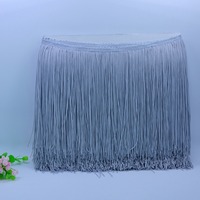 Chaîne de franges en macramé multicolore en nylon noir double fil de 20 cm en gros, en stock, pour robe latine