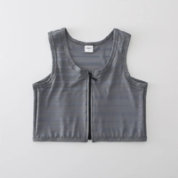 Service OEM, Bandeau de compression pectorale avant avec fermeture éclair, pour un effet super plat, respirant, pour FTM et transgenres