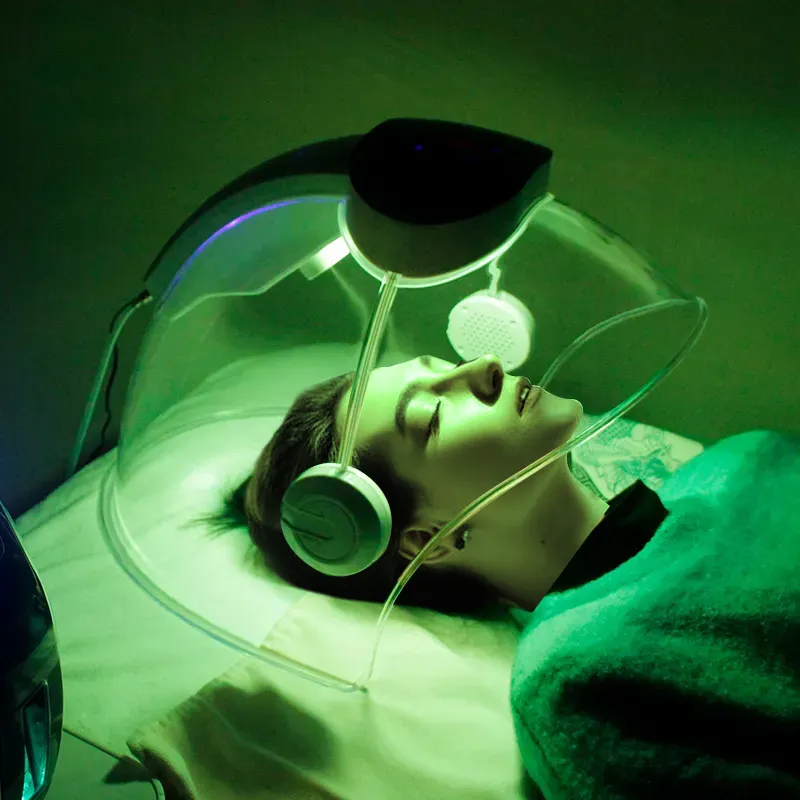 Masque à oxygène facial de vapeur de jet chaud de salon de beauté avec 7 couleurs LED allume la thérapie faciale d'ozone Spa serrant Anti-ride
