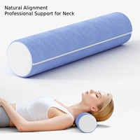 Oreiller cylindrique orthopédique personnalisable en fibre de bambou et mousse à mémoire de forme, soutien cervical pour soulager les douleurs cervicales, respirant et confortable